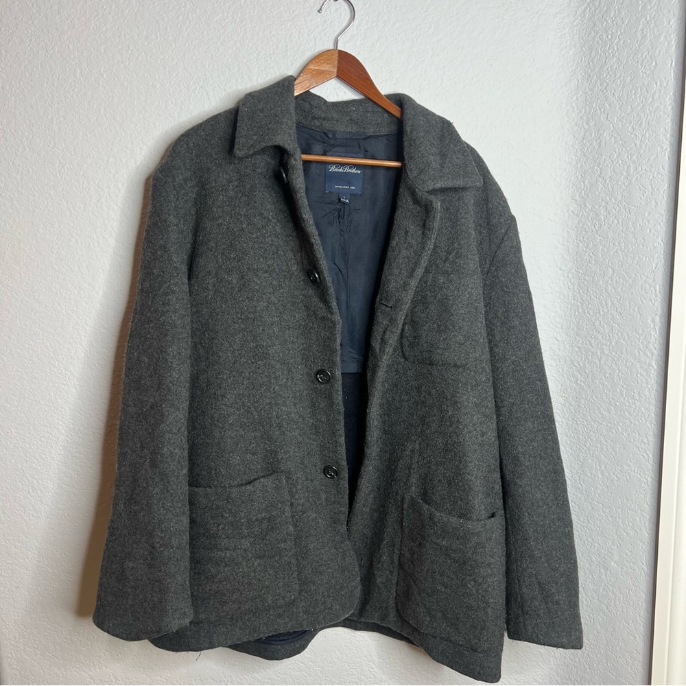 Brooks Brothers Mens Coat WOOL CASHMERE FRENCH STYLE CHORE COAT